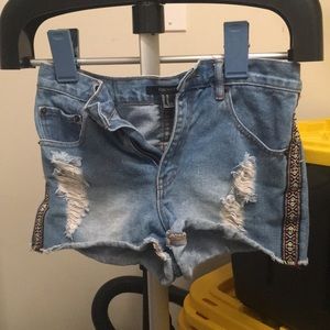 Forever 21 Jeans Shorts with Colorful Stripes